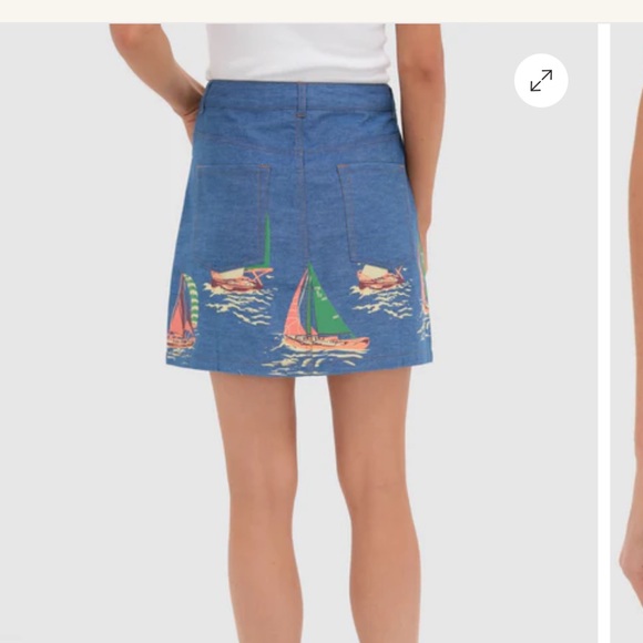 Tuckernuck Blue Mini Skirt with Sailboat Design - Picture 4 of 11